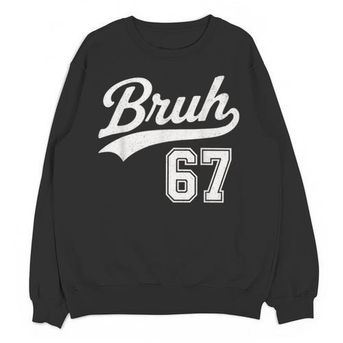 Baseball 6 7 Bruh Number 67 Six Seven Meme Boys Kids Unisex Sweatshirt - Sportilla
