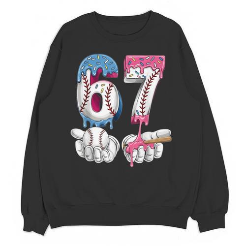 Baseball 67 Ice Cream Drip Six Seven Boys Girls Meme Unisex Sweatshirt - Sportilla
