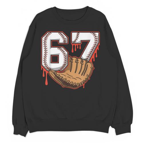 Baseball 67 Six Seven Alpha Slang 6 7 Meme Kids Teachers Boy Unisex Sweatshirt - Sportilla