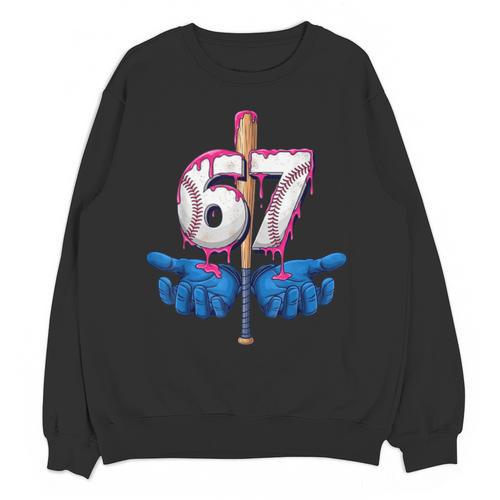 Baseball 67 Six Seven Gen Alpha Meme Drip Unisex Sweatshirt - Sportilla