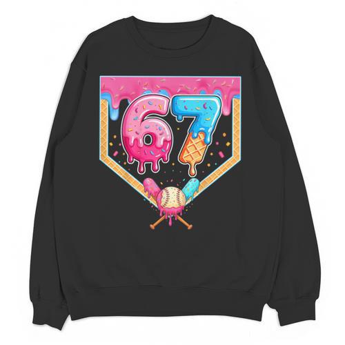 Baseball 67 Six Seven Meme Drip 6 7 Boys Girl Kids Unisex Sweatshirt - Sportilla