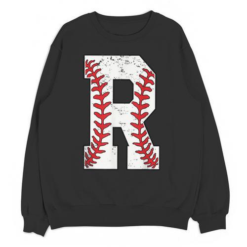 Baseball Alphabet Monogram Initial Letter R Unisex Sweatshirt - Sportilla