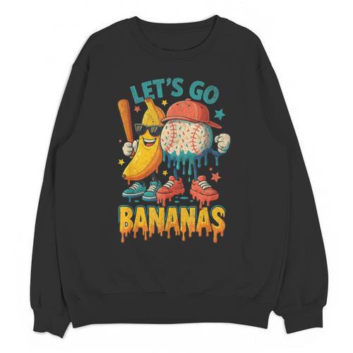 Baseball Banana Sports Drip Art For Kids Unisex Sweatshirt - Sportilla