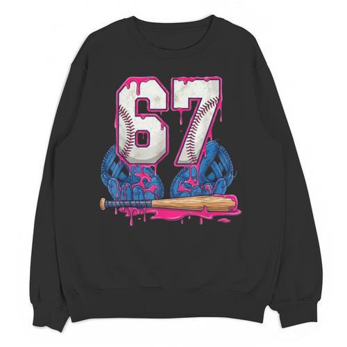 Baseball Drip 67 Meme Six Seven 6-7 Gen Alpha Slang Unisex Sweatshirt - Sportilla