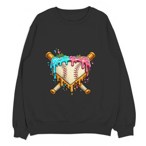 Baseball Drip For Boys Ice Cream Dripping Baseball Sport Unisex Sweatshirt - Sportilla