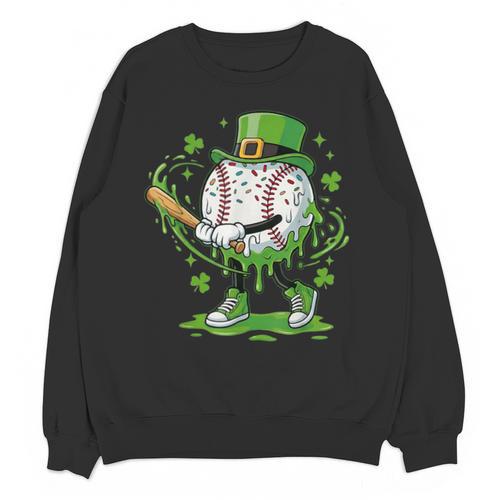 Baseball Drip For Boys Ice Cream Drip Youth St Patricks Day Unisex Sweatshirt - Sportilla