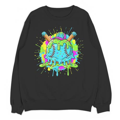 Baseball Drip For Boys Ice Cream Drip Youth Boys Baseball Unisex Sweatshirt - Sportilla