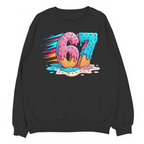 Baseball Drip Ice Cream 67 Graffiti Splash Melt Unisex Sweatshirt - Sportilla
