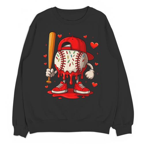 Baseball Drip Ice Cream Apparel Boys Kids Valentines Day Unisex Sweatshirt - Sportilla