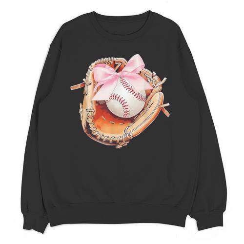 Baseball Drip Ice Cream Coquette Pink Bow Baseball Player Unisex Sweatshirt - Sportilla