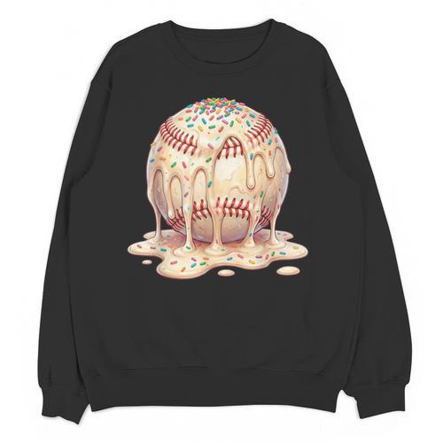 Baseball Drip Ice Cream Melting Illustration Unisex Sweatshirt - Sportilla