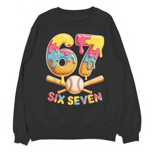 Baseball Drip Ice Cream Number 67 Player Lifestyle Unisex Sweatshirt - Sportilla