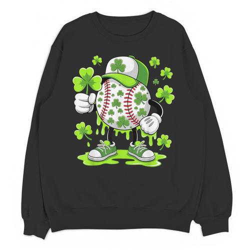 Baseball Drip Ice Cream Shamrock Irish St Patricks Men Unisex Sweatshirt - Sportilla