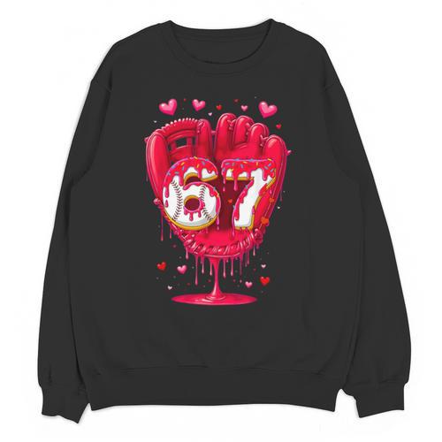 Baseball Drip Ice Cream Valentine Youth Boys Girls Sport Unisex Sweatshirt - Sportilla