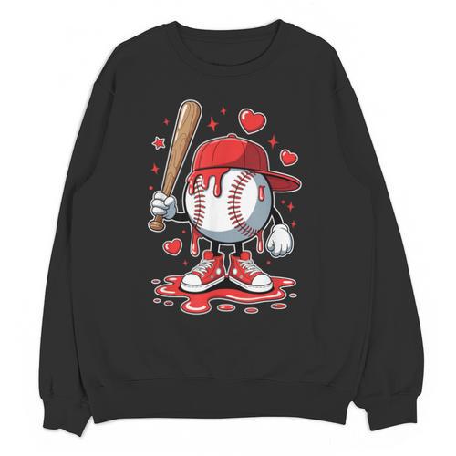 Baseball Drip Icecream Apparel Youth Boy Valentine Unisex Sweatshirt - Sportilla