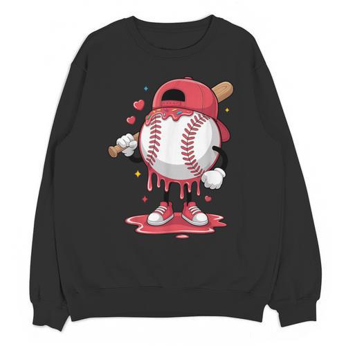 Baseball Drip Icecream Boy Kids Valentine Unisex Sweatshirt - Sportilla