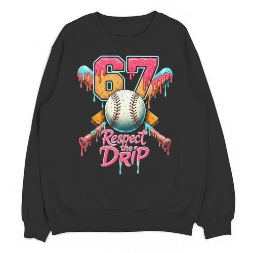 Baseball Drip Number 67 Player Sport For Men Women Kids Unisex Sweatshirt - Sportilla