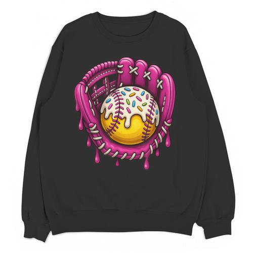 Baseball Drip Pink Glove Respect The Drip Youth Boys Girls Unisex Sweatshirt - Sportilla