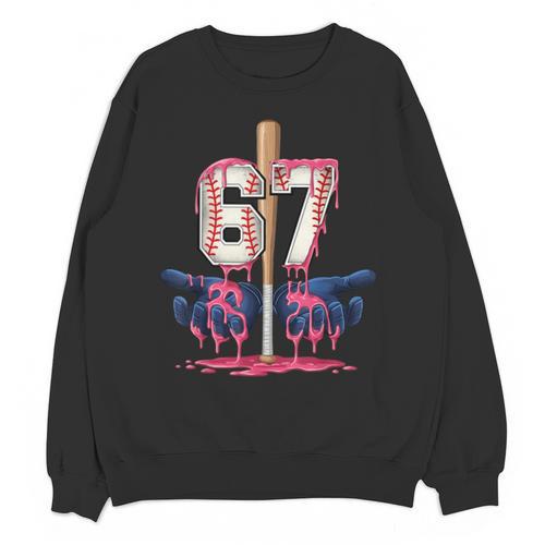 Baseball Drip Shirt Youth Baseball Glove Drip Ice Cream Unisex Sweatshirt - Sportilla