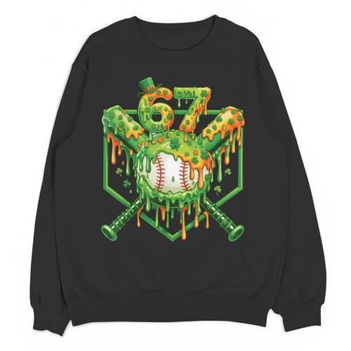 Baseball Drip St Patricks Day Boys Baseball St Patricks Day Unisex Sweatshirt - Sportilla