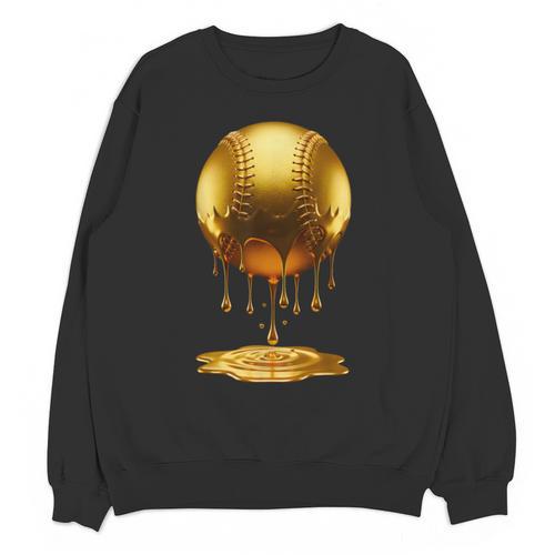 Baseball Dripping Drip Gold Sport Player Coach Baller Unisex Sweatshirt - Sportilla