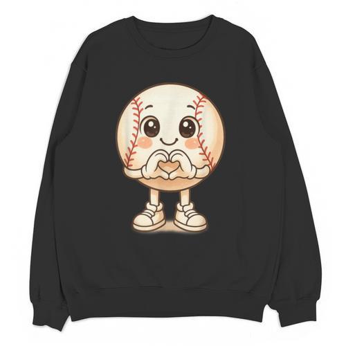 Baseball With Heart Hands Love Cute Baseball Unisex Sweatshirt - Sportilla