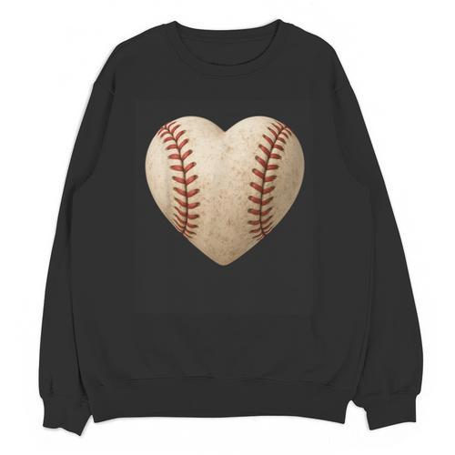 Baseball Heart Shape Valentines Day Love Boys Kids Men Unisex Sweatshirt - Sportilla