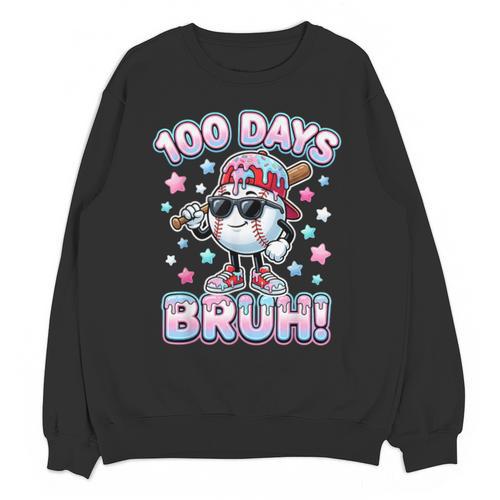 Baseball Ice Cram Drip 100 Days Of School 100th Boys Youth Unisex Sweatshirt - Sportilla