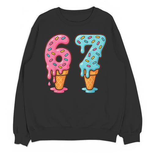 Baseball Ice Cream Drip 6 7 Kids 67 Birthday Unisex Sweatshirt - Sportilla