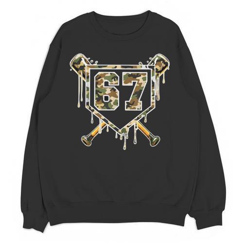 Baseball Ice Cream Drip 67 Camo Six Seven Meme Unisex Sweatshirt - Sportilla