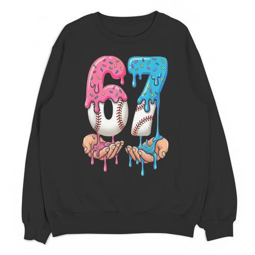 Baseball Ice Cream Drip 67 Hands Six Seven Boys Unisex Sweatshirt - Sportilla