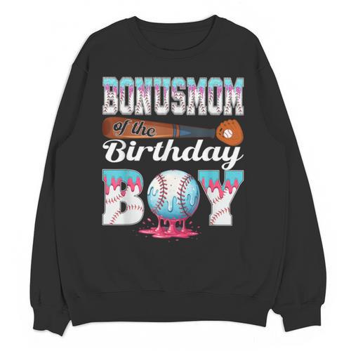 Baseball Ice Cream Drip Bonus Mom Of The Birthday Boy Unisex Sweatshirt - Sportilla