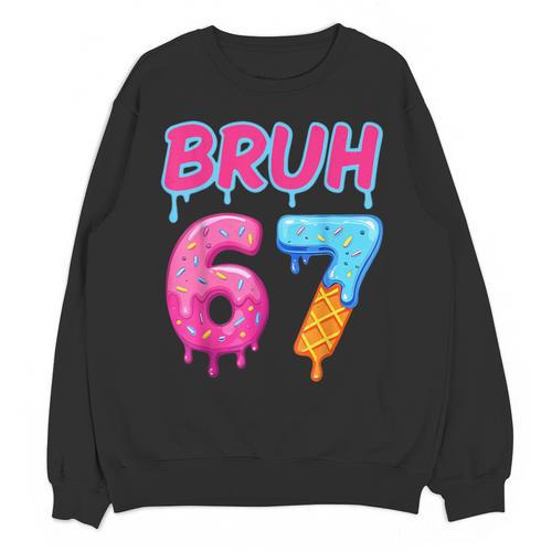 Baseball Ice Cream Drip Number 67 Player Or 67th Birthday Unisex Sweatshirt - Sportilla