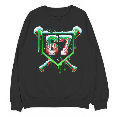 Baseball Ice Cream Drip Number 67 Six Seven Meme Christmas Unisex Sweatshirt - Sportilla
