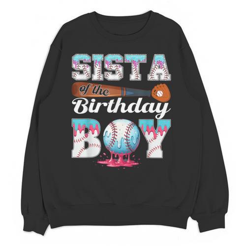 Baseball Ice Cream Drip Sista Of The Birthday Boy Unisex Sweatshirt - Sportilla