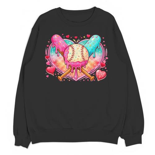 Baseball Ice Cream Drip Style Melt Ice Cream Youth Boys Unisex Sweatshirt - Sportilla