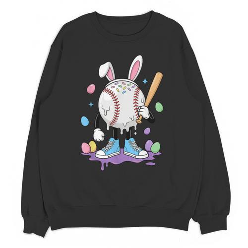 Baseball Ice Cream Drip Youth Boys Cute Easter Sports Unisex Sweatshirt - Sportilla