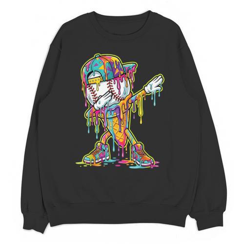 Baseball Ice Cream Dripping Dabbing Baseball Drip Unisex Sweatshirt - Sportilla