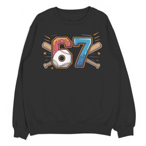 Baseball Lover Drip Number 67 Player 67th Birthday Meme Unisex Sweatshirt - Sportilla