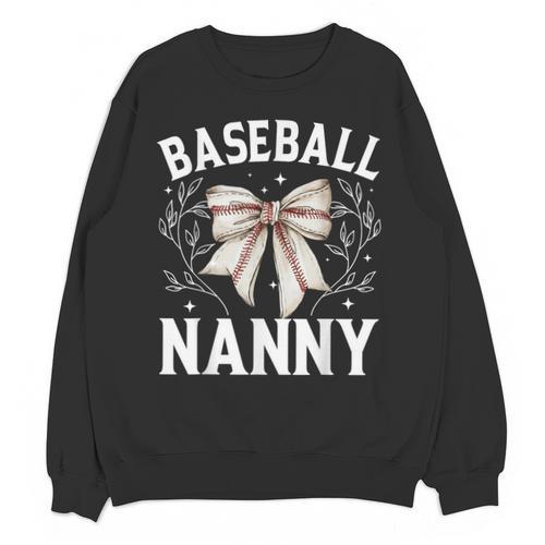 Baseball Nanny Baseball Coquette Bow Unisex Sweatshirt - Sportilla