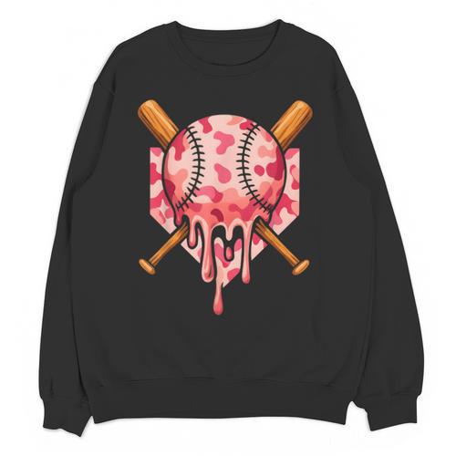 Baseball Pink Camo Ice Cream Youth Boys Girls Unisex Sweatshirt - Sportilla