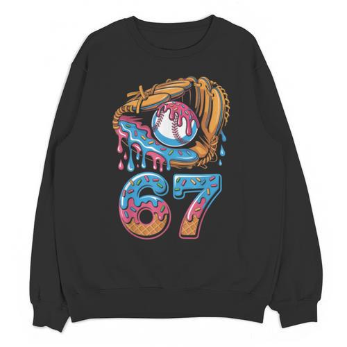 Baseball Player 67 Number 67th Sports Ice Cream Drip Unisex Sweatshirt - Sportilla