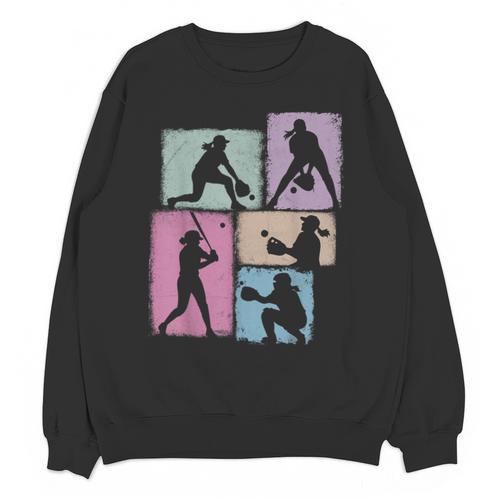 Baseball Player Collage Women Kids Coach Youth Girl Unisex Sweatshirt - Sportilla