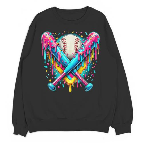 Baseball Player Ice Cream Drip Unisex Sweatshirt - Sportilla