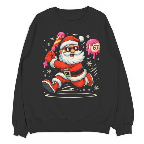Baseball Santa 67 Baseball Christmas Pajamas Xmas Men Boy 67 Unisex Sweatshirt - Sportilla
