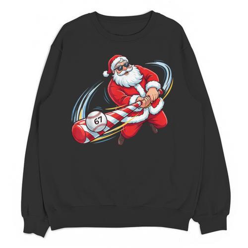 Baseball Santa 67 Christmas Xmas Pajamas Boys Unisex Sweatshirt - Sportilla
