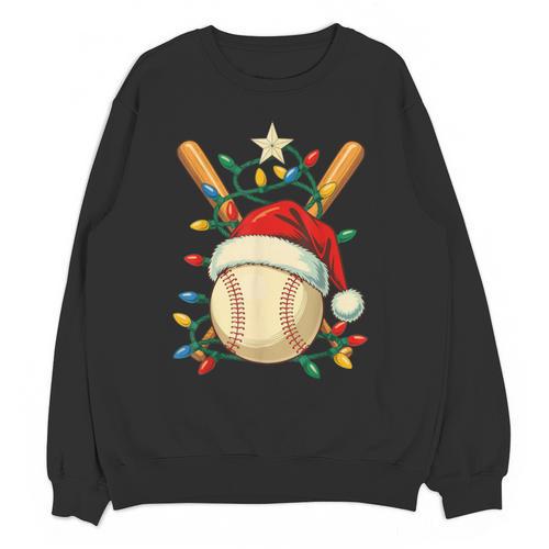 Baseball Santa Christmas Ball Baseball Lover Player Boys Unisex Sweatshirt - Sportilla