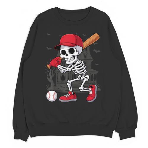 Baseball Skeleton Halloween Playing Unisex Sweatshirt - Sportilla