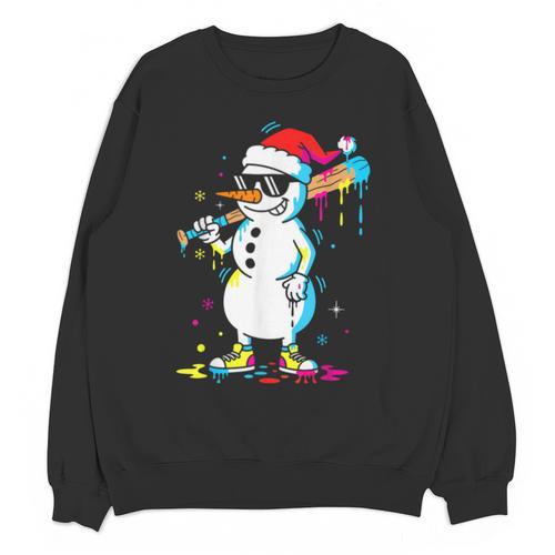 Baseball Snowman Drip Cool Christmas Men Boys Girls Unisex Sweatshirt - Sportilla
