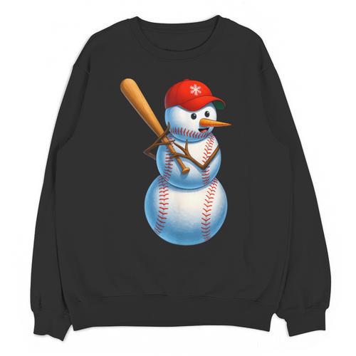 Baseball Snowman Merry Christmas Xmas Pajamas Men Women Kids Unisex Sweatshirt - Sportilla